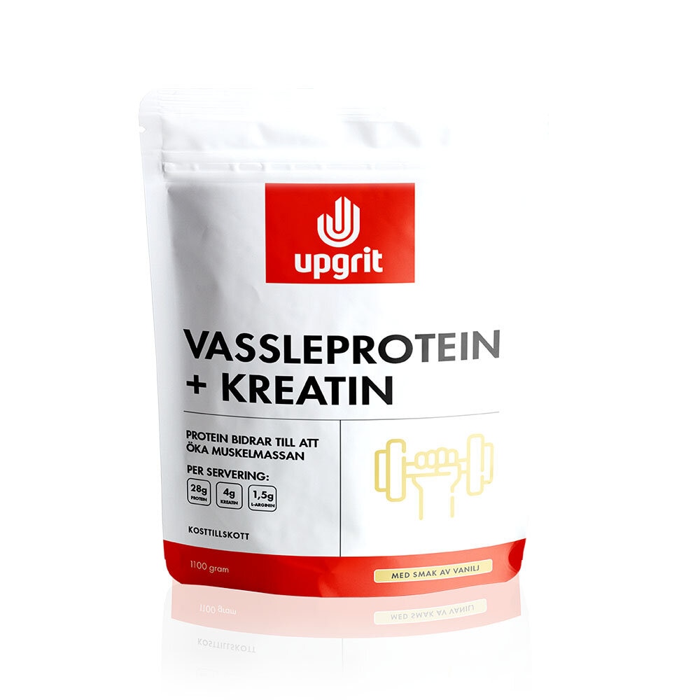 Vassleprotein+Kreatin Vanilj 1100g från Upgrit – pulver