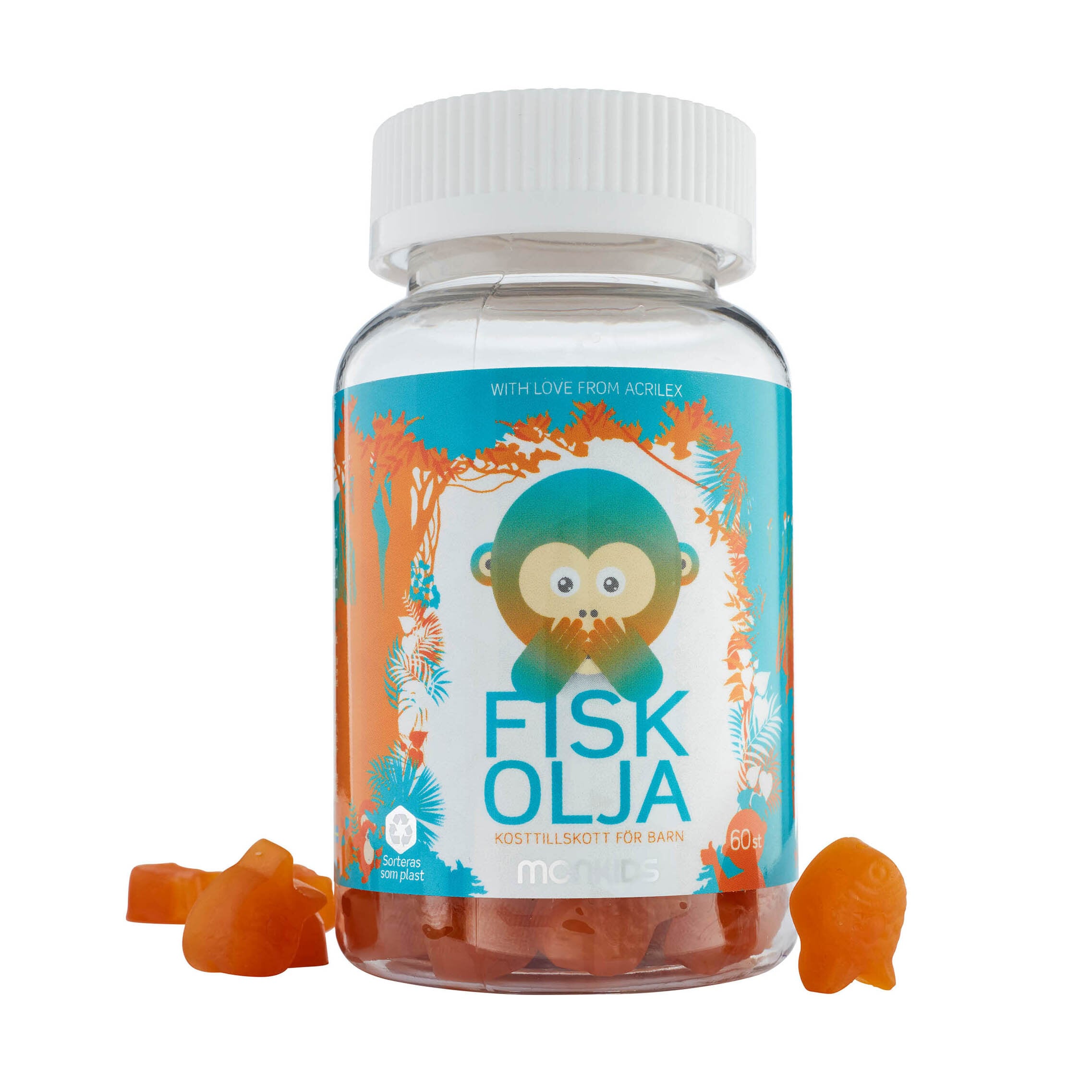 Fiskolja 60 tuggtabletter från Monkids – tabletter