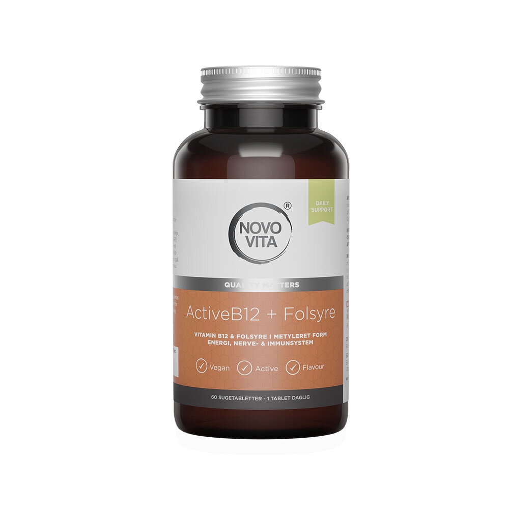 Active B12 + Folsyra 60 sugtabletter från Novo Vita – tabletter