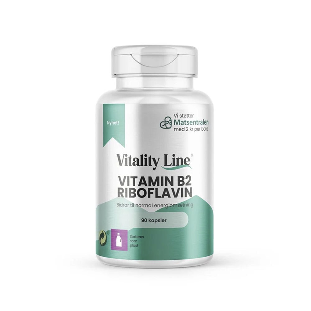 Vitamin B2 100mg 90 kapslar från Vitality Line – kapslar
