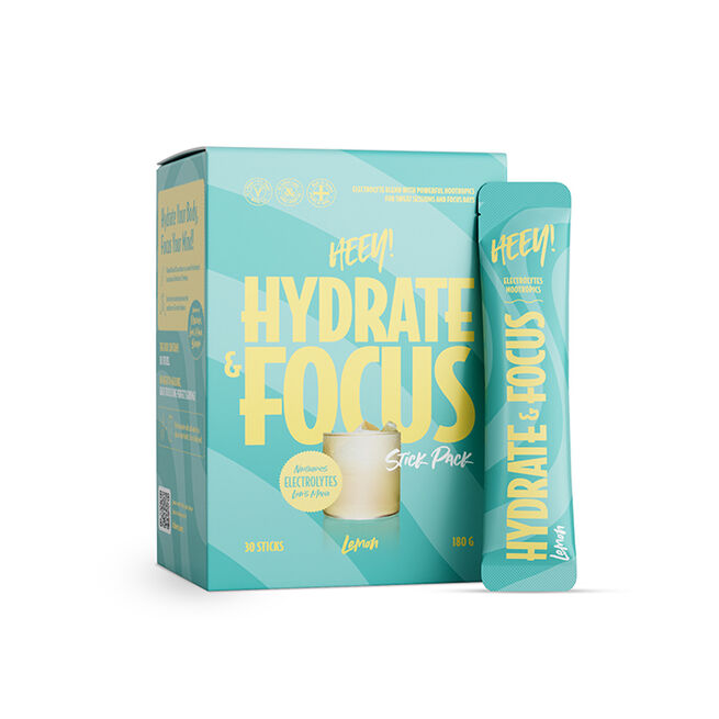 Hydrate & Focus Elektrolyter Hallonlemonad 30 st från Heey! – pulver