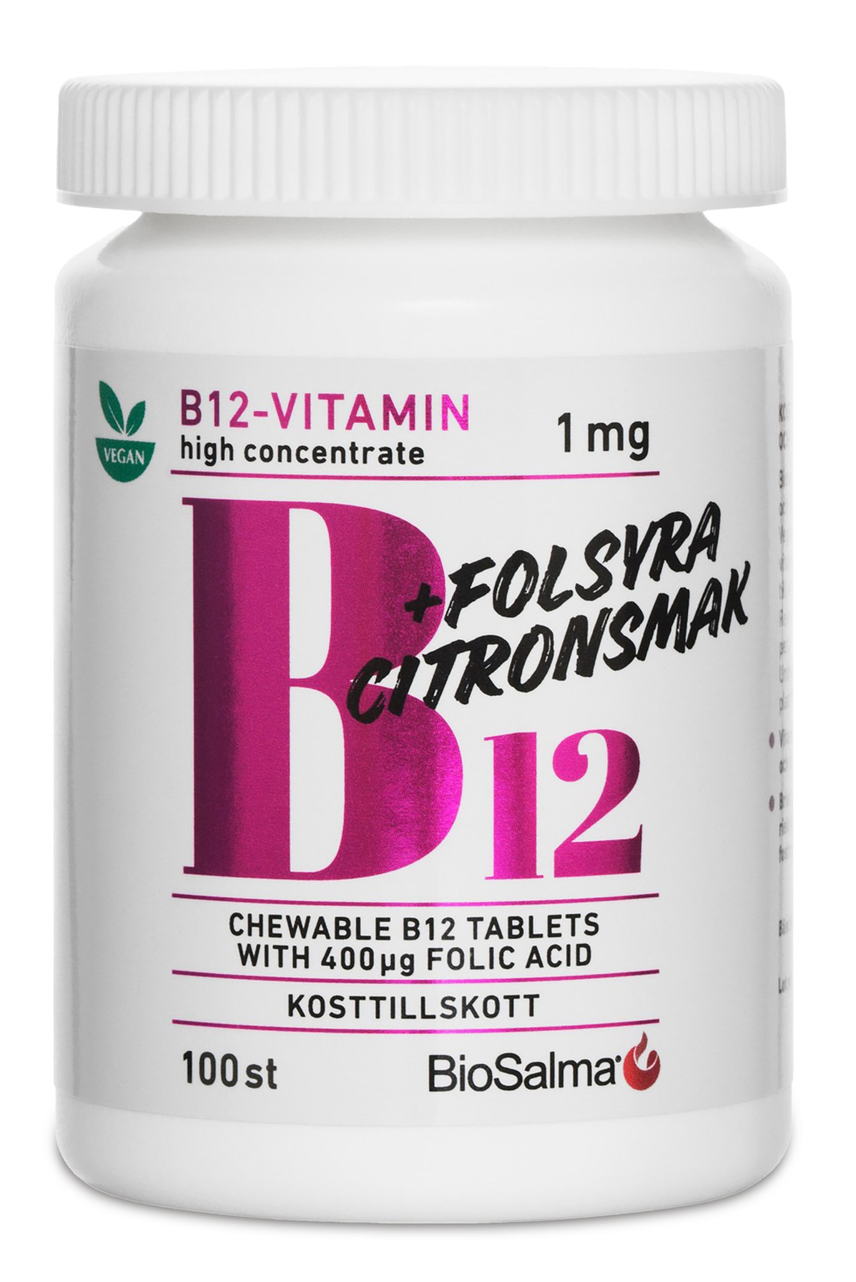 BioSalma B12-vitamin 1mg + Folsyra från BioSalma – tabletter