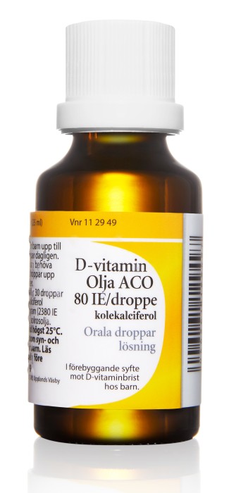 D-vitamin Olja ACO, orala droppar, lösning 80 IE/droppe 25 ml från ACO – vätskor