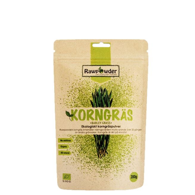 Ekologiskt Korngräs 200 g från Rawpowder – pulver