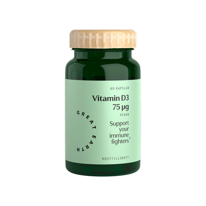 Vitamin D3/K2 60 kapslar från Great Earth – kapslar