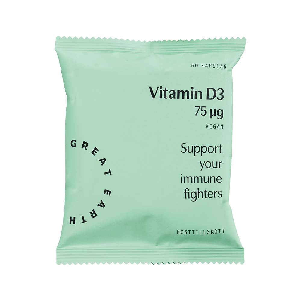 Vitamin D3 75 μg 60 kapslar refill från Great Earth – kapslar