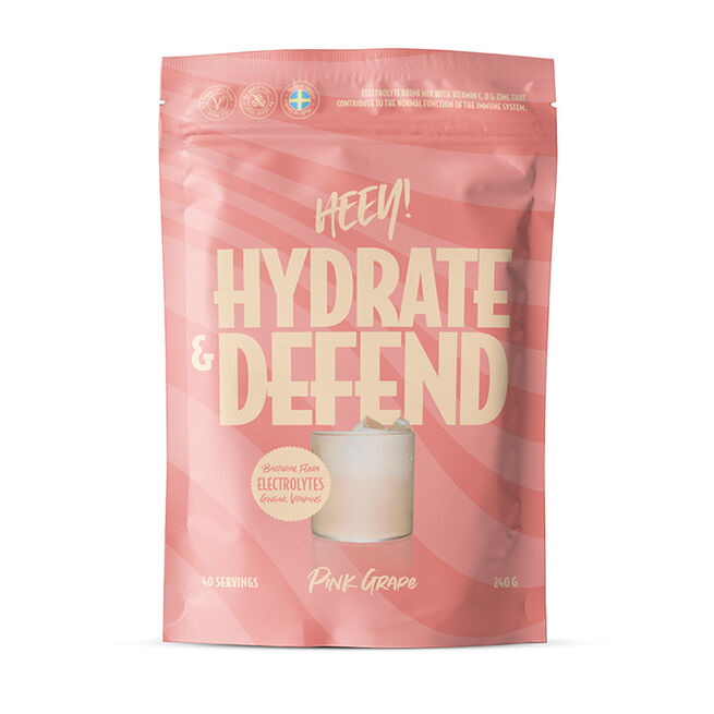 Hydrate & Defend Elektrolyter Rosa Grapefrukt 240 g från Heey! – pulver