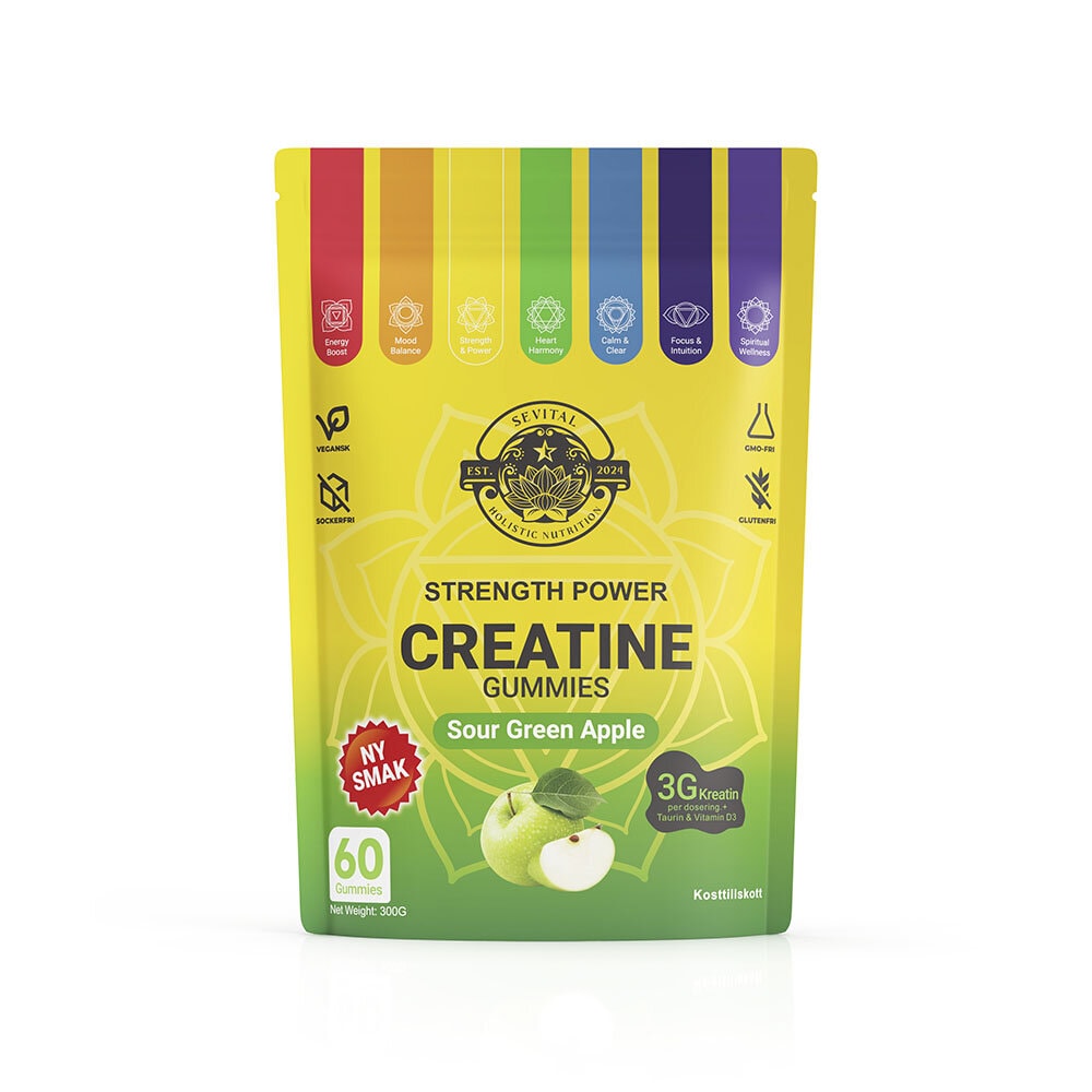 Kreatin Gummies 60st Sour Green Apple från Sevital – gel