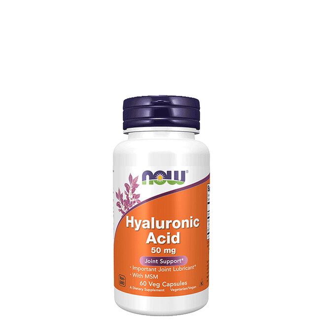 Hyaluronic Acid 50 mg 60 veg kapslar från Now Foods – kapslar