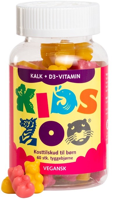 KidsZoo Kalcium+ Vitamin D 60 tuggtabletter björnar från KidsZoo – tabletter