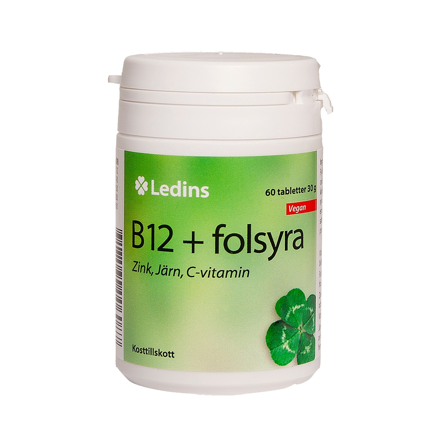 Vitamin B12 med folsyra 60 tabletter från Ledins – tabletter
