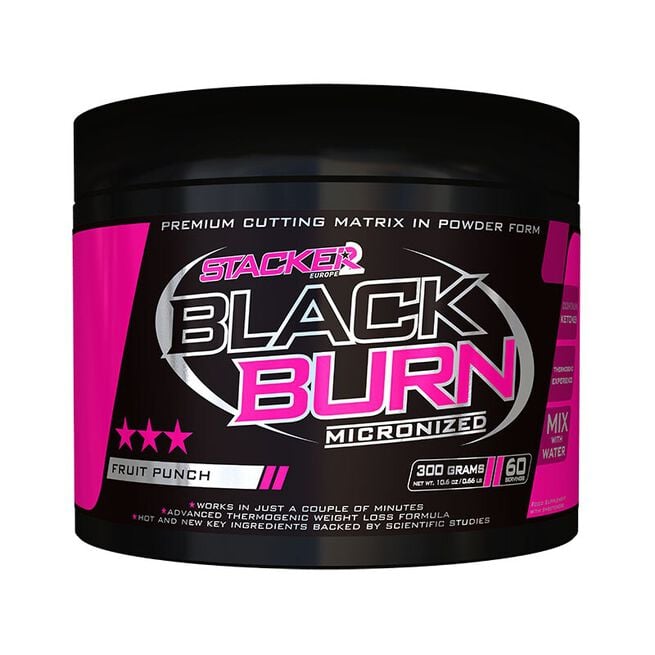 Black Burn Micronized Fettförbrännare Fruit Punch 300 g från STACKER2Europe – pulver