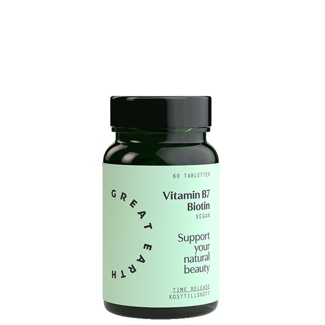 Vitamin B7/Biotin 60 tabletter från Great Earth – tabletter