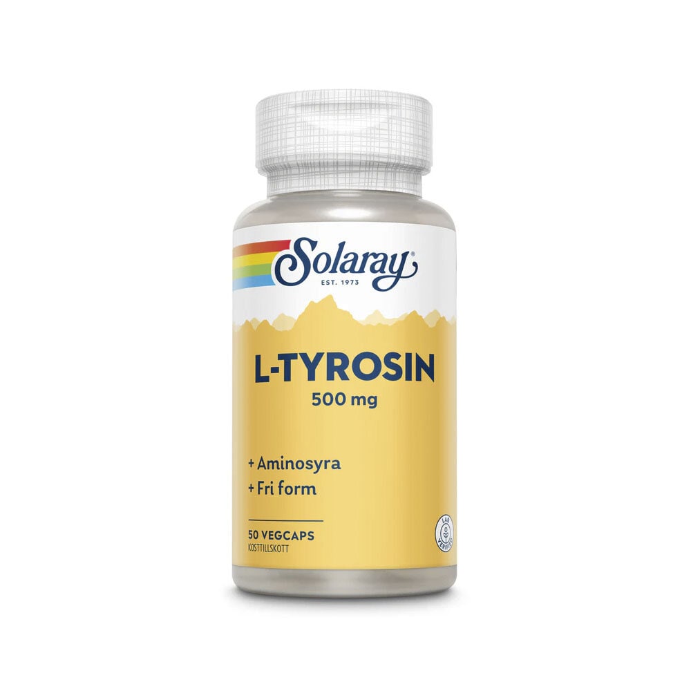 L-Tyrosin 500mg 50 kapslar från Solaray – kapslar
