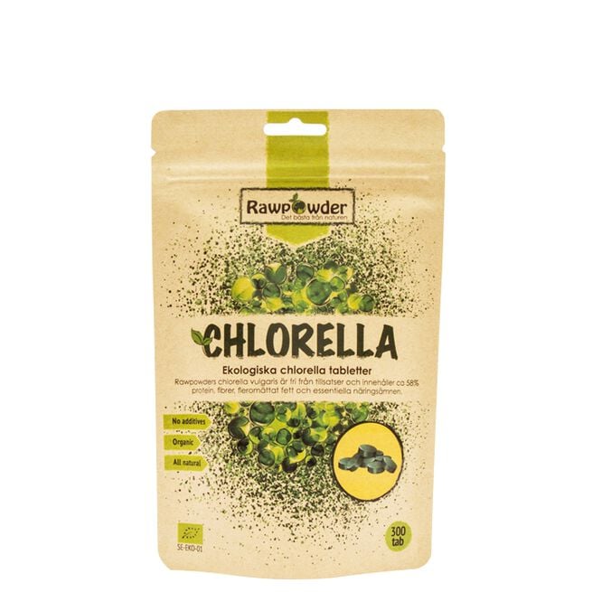 Ekologiska Chlorella Tabletter 300 st från Rawpowder – tabletter