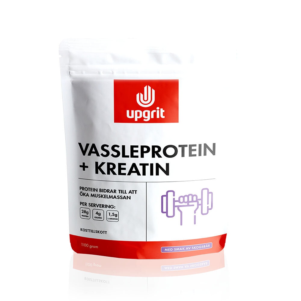 Vassleprotein+Kreatin Skogsbär 1100g från Upgrit – pulver