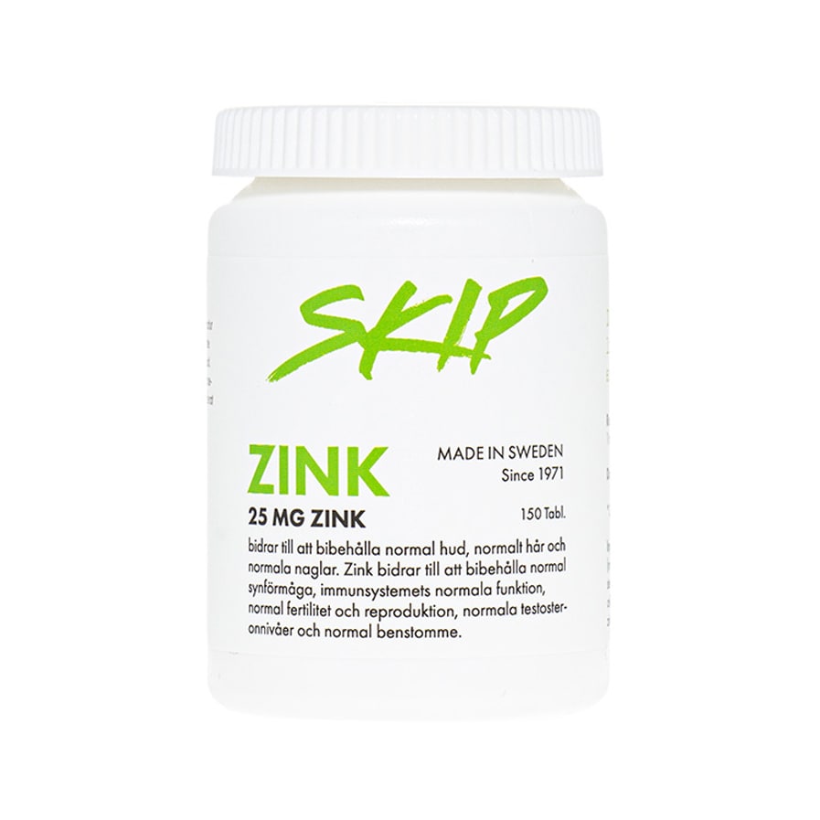 Zink 25mg 150 tabletter från Skip Nutrition – tabletter