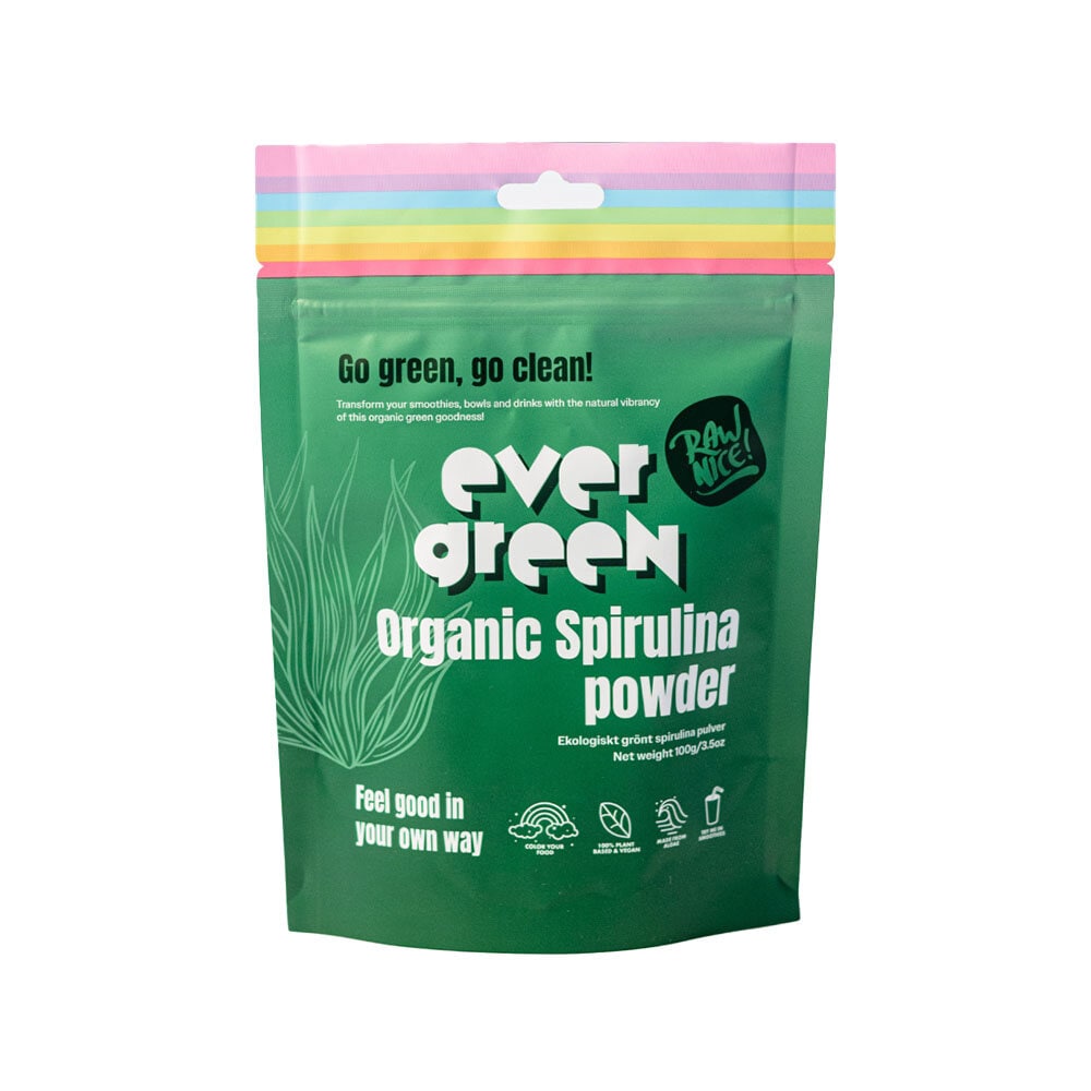 Organic Green Spirulina 100g från Rawnice – pulver