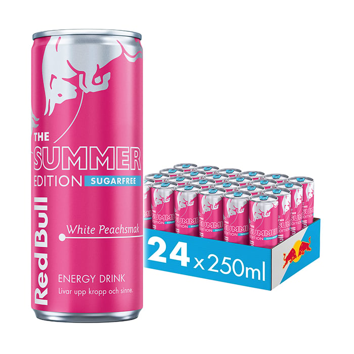 24 x Red Bull Energidryck 250 ml White Peach Sugarfree 2 kr pant från Red Bull – vätskor