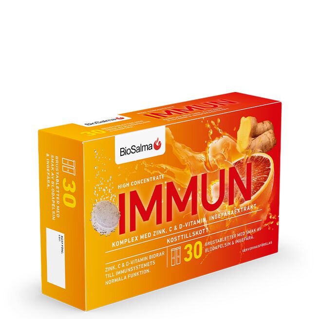 Immun C+D-vitamin Zink 30 brustabletter från BioSalma – tabletter