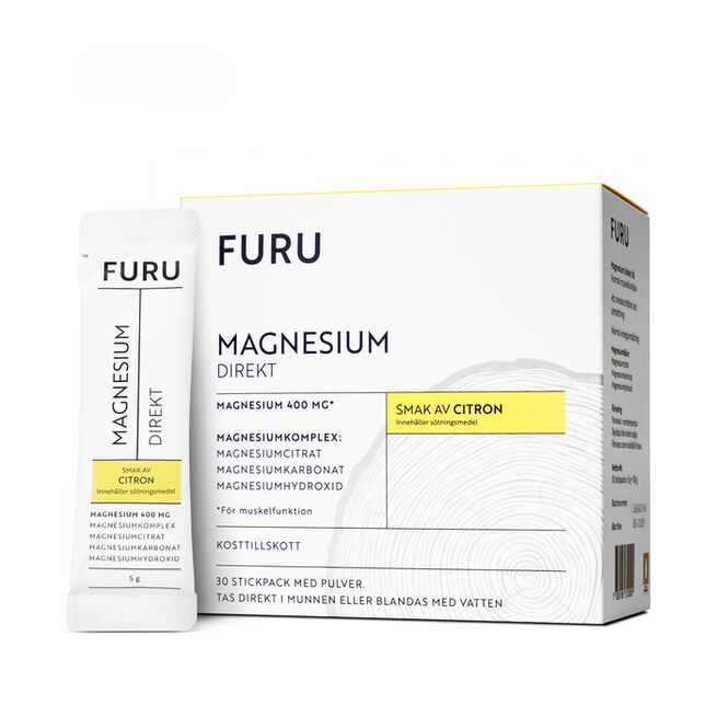 Magnesium Direkt Citron 30 stickpacks från Furu – pulver