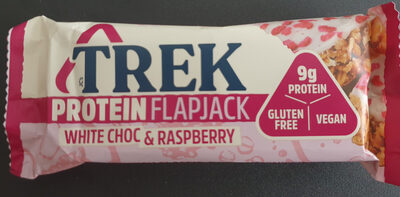 White Choc &amp; Raspberry Protein Flapjack från Trek – bar