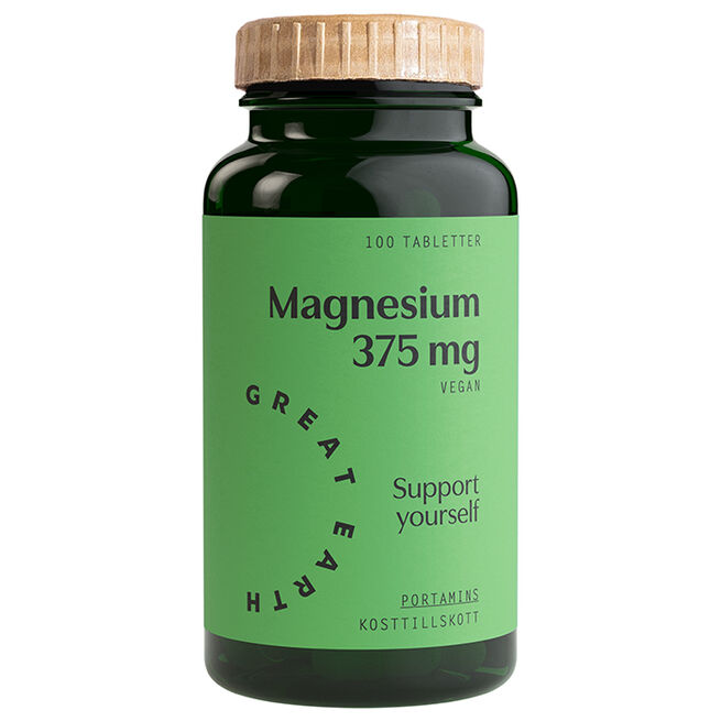 Magnesium 375 mg 100 tabletter från Great Earth – tabletter