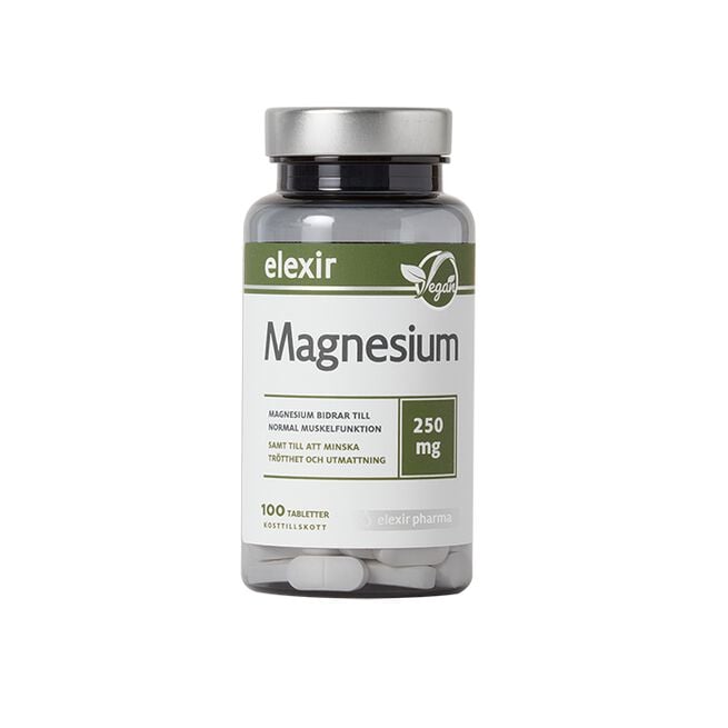 Magnesium 250mg 100 tabletter från Elexir Pharma – tabletter