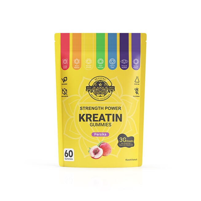 Kreatin Gummies 60 st Peach från Sevital – gel