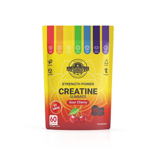 Kreatin Gummies 60 st Sour Cherry från Sevital – annat