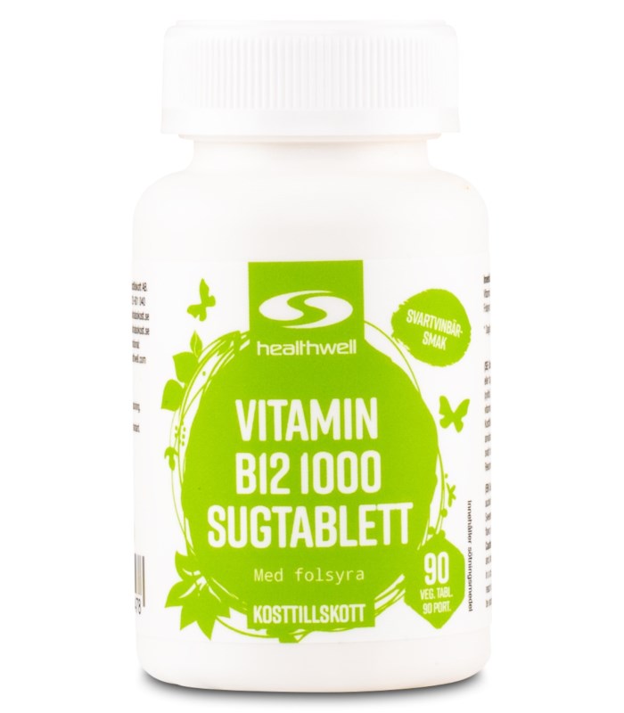 Healthwell Vitamin B12 1000 Sugtabletter från Healthwell – tabletter