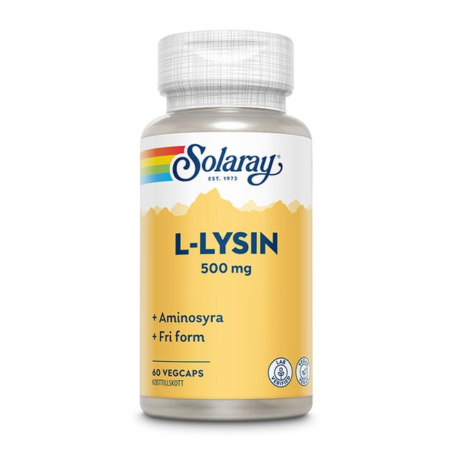 L-lysin Aminosyror 60 kapslar från Solaray – kapslar