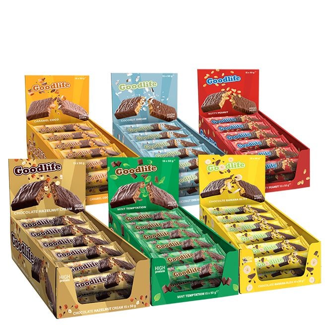 BIG BUY 90 x Proteinbar 50 g från Goodlife – bar