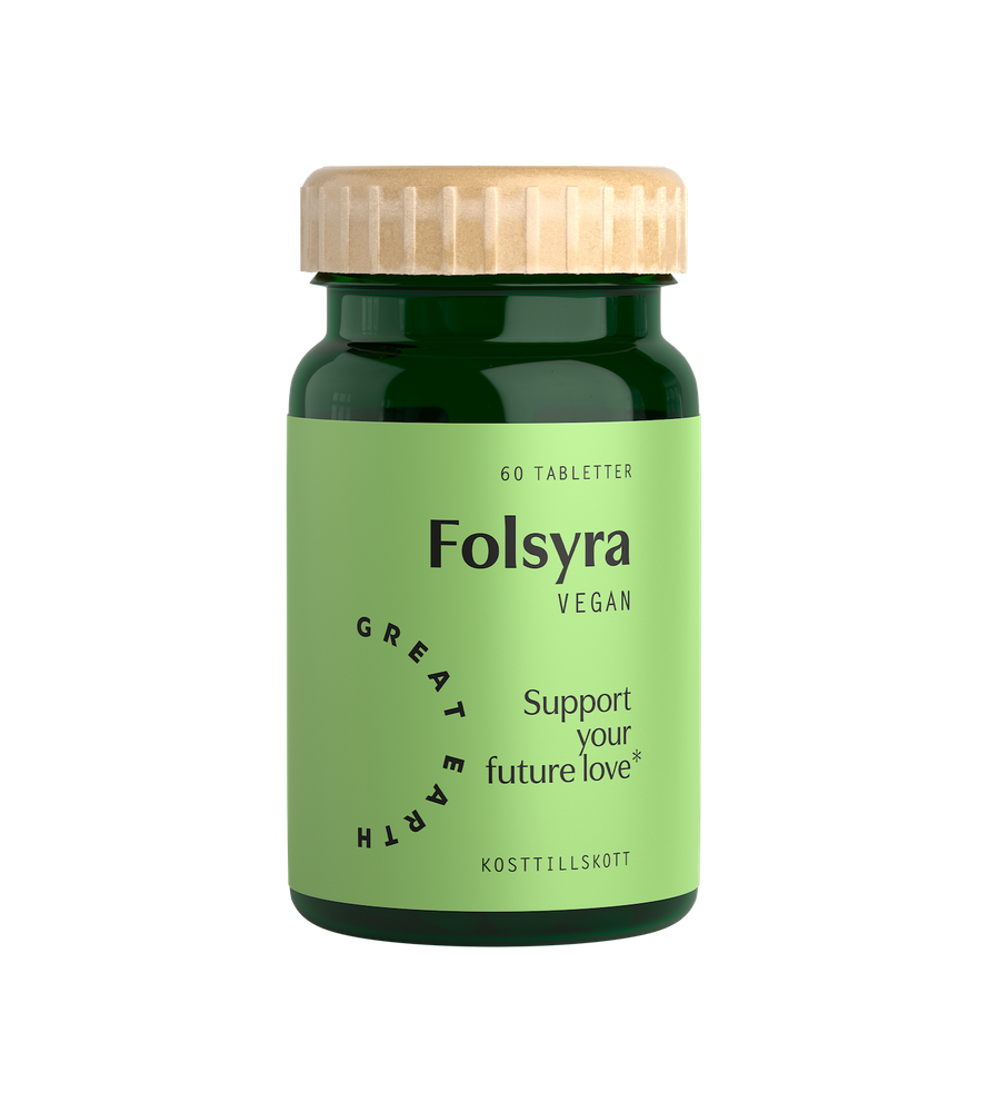 Folsyra 60 tab, Preglife från Great Earth – tabletter
