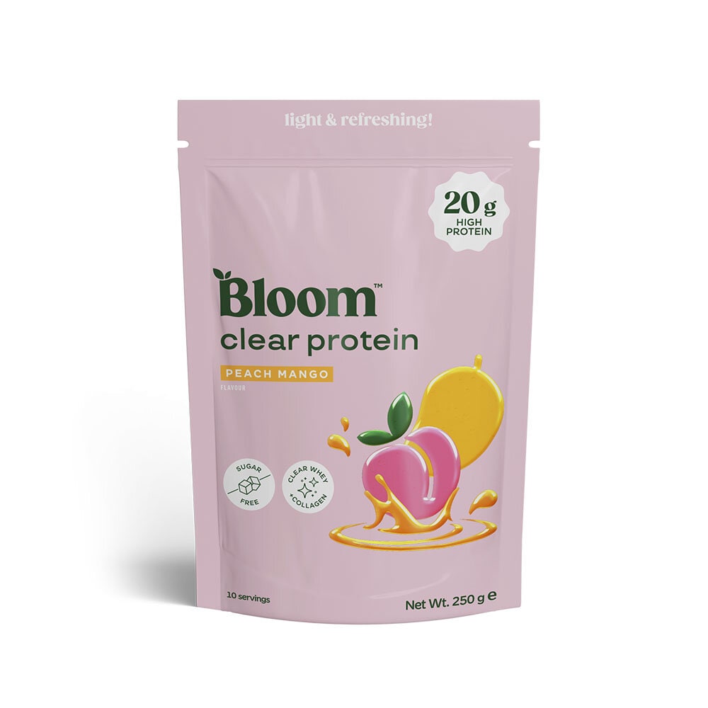 Clear Protein Collagen Peach Mango 250g från Bloom – pulver