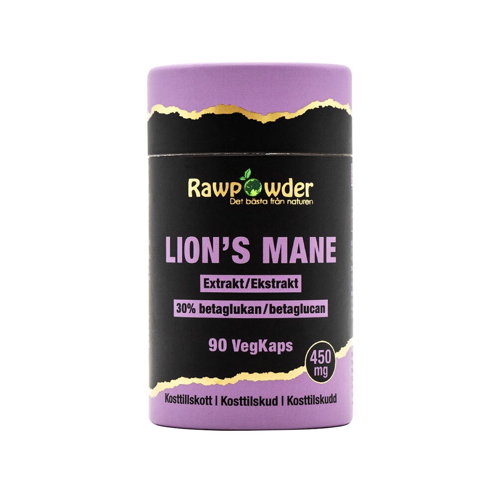 Lion's mane Extrakt 450mg 90 kapslar från Rawpowder – kapslar