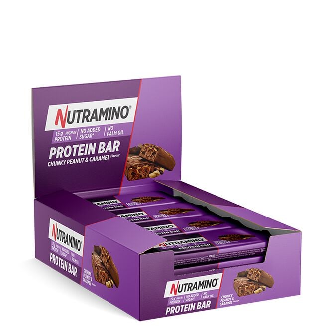 12 x Nutramino Proteinbar, 55 g, Chunky Peanut & Caramel från Nutramino Fitness Nutrition – bar