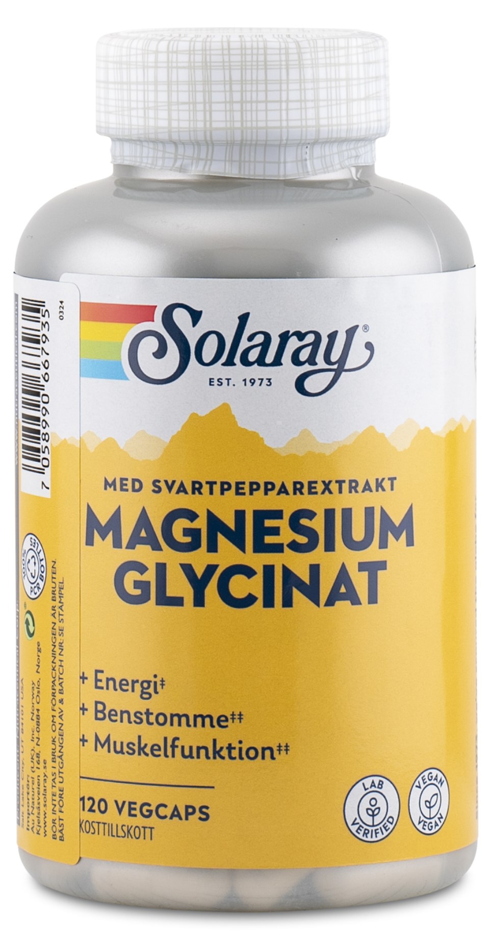Solaray Magnesium Glycinat från Solaray – kapslar