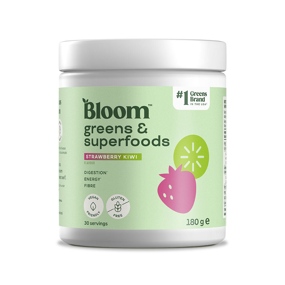 Greens Strawberry Kiwi 180g från Bloom – pulver