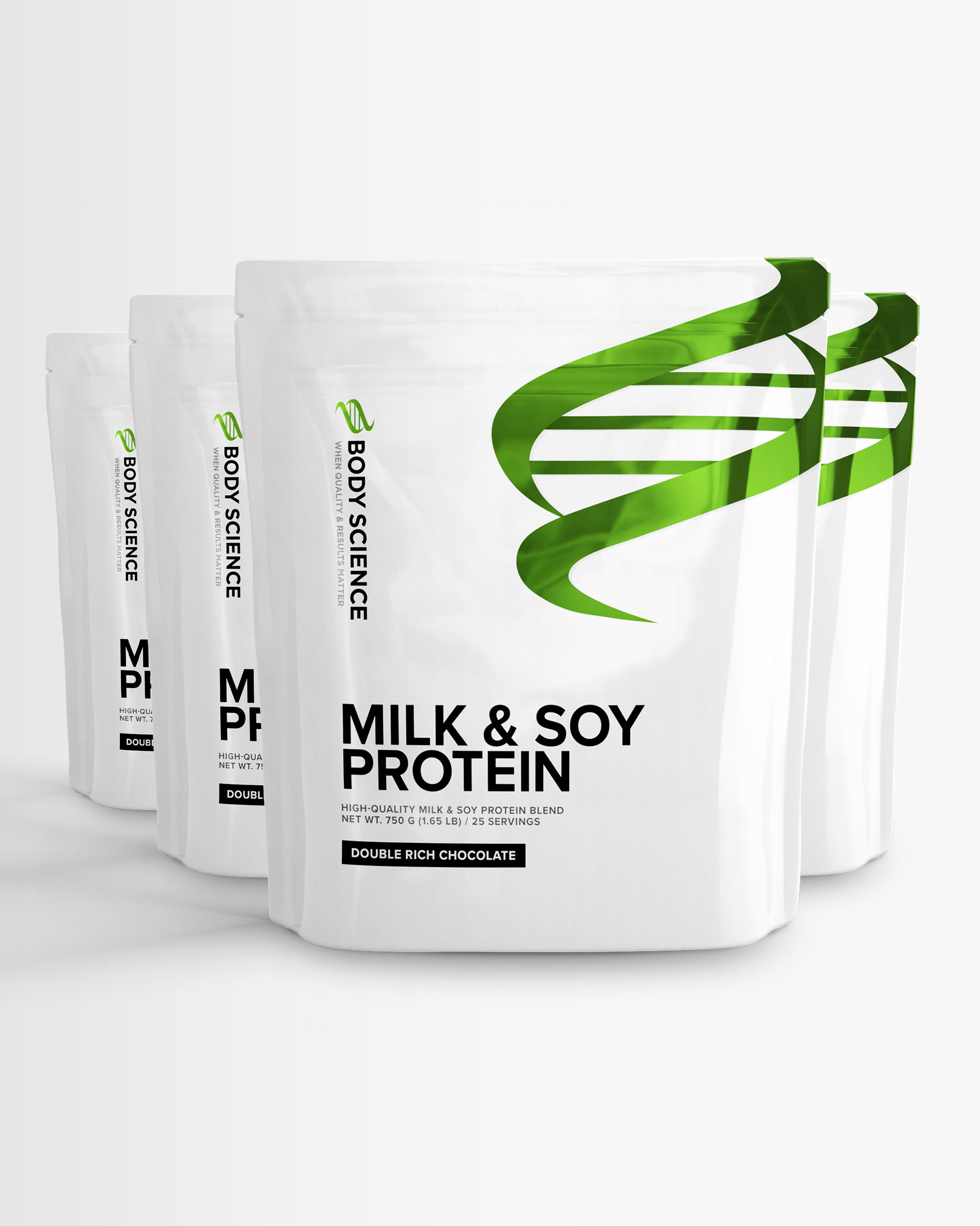 4 st Milk & Soy Protein från Body Science – pulver