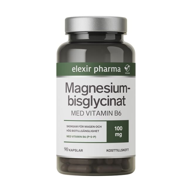Magnesiumbisglycinat 90 kapslar från Elexir Pharma – kapslar