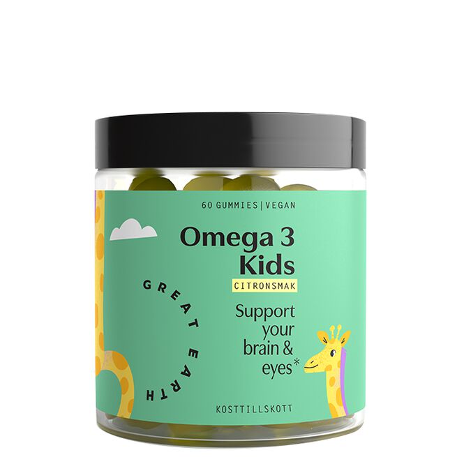 Omega-3 Kids Citron 60 Gummies från Great Earth – gel