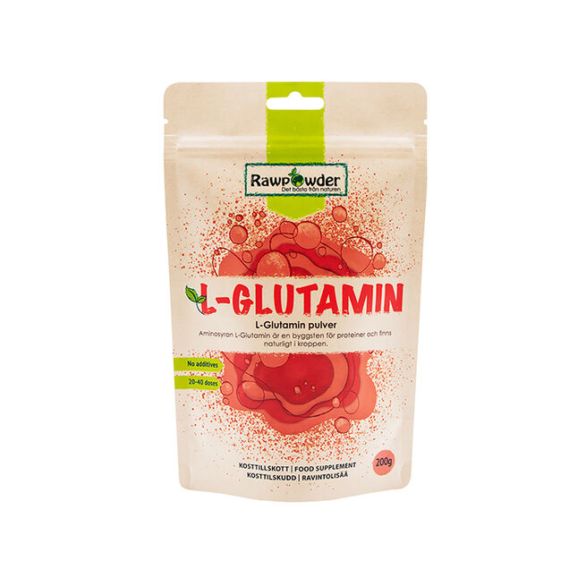 L-Glutamin 200 g från Rawpowder – pulver