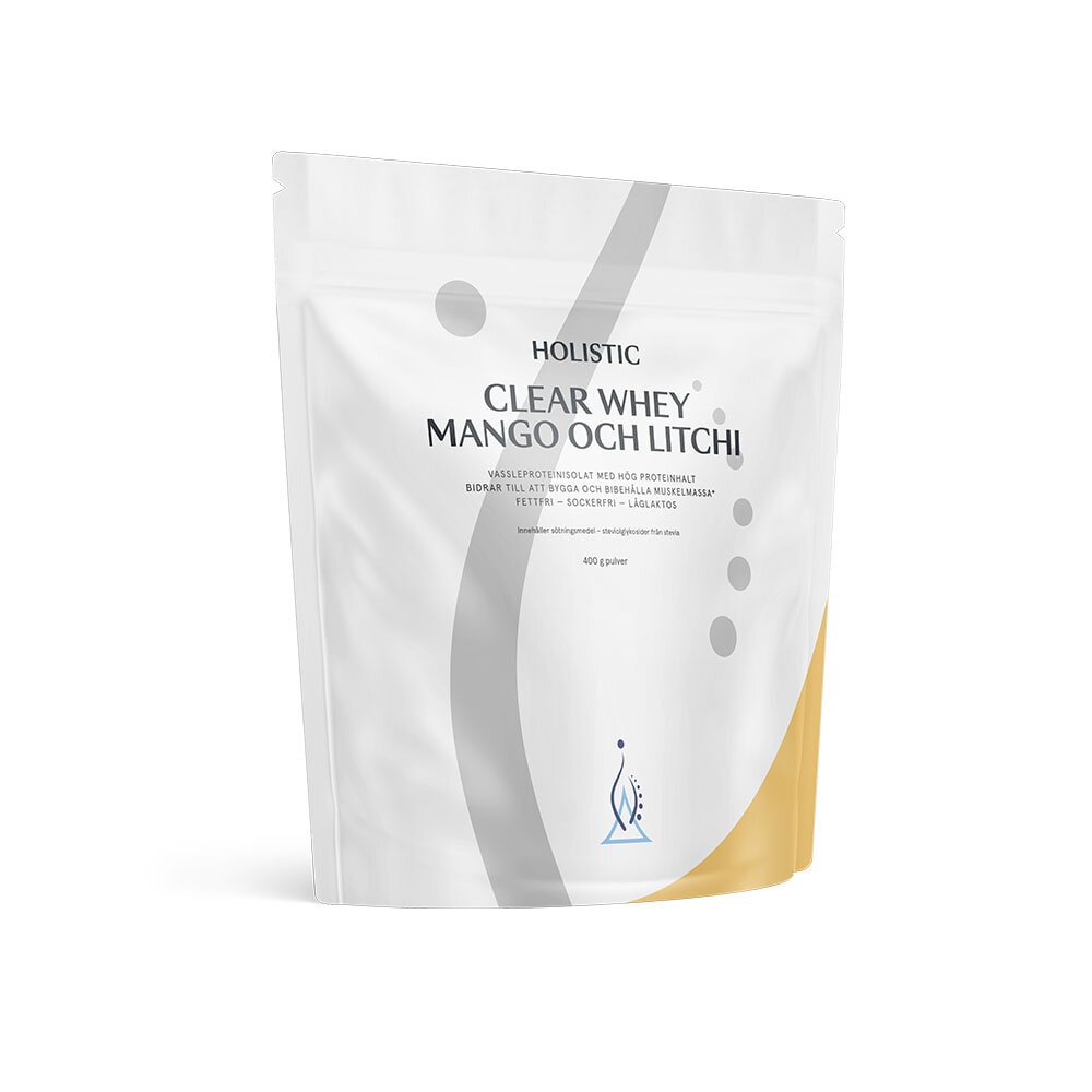 Clear Whey vassleproteinisolat mango och litchi 400g från Holistic – pulver