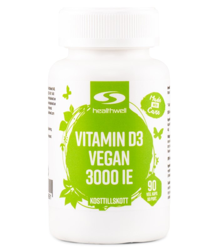 Healthwell Vitamin D3 Vegan 3000 IE från Healthwell – kapslar