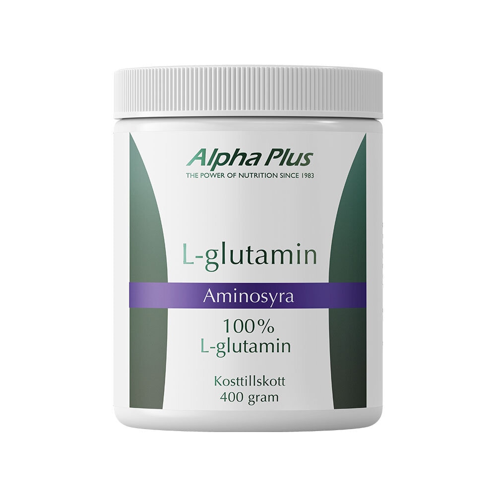 L-glutamin 400g från Alpha Plus – pulver