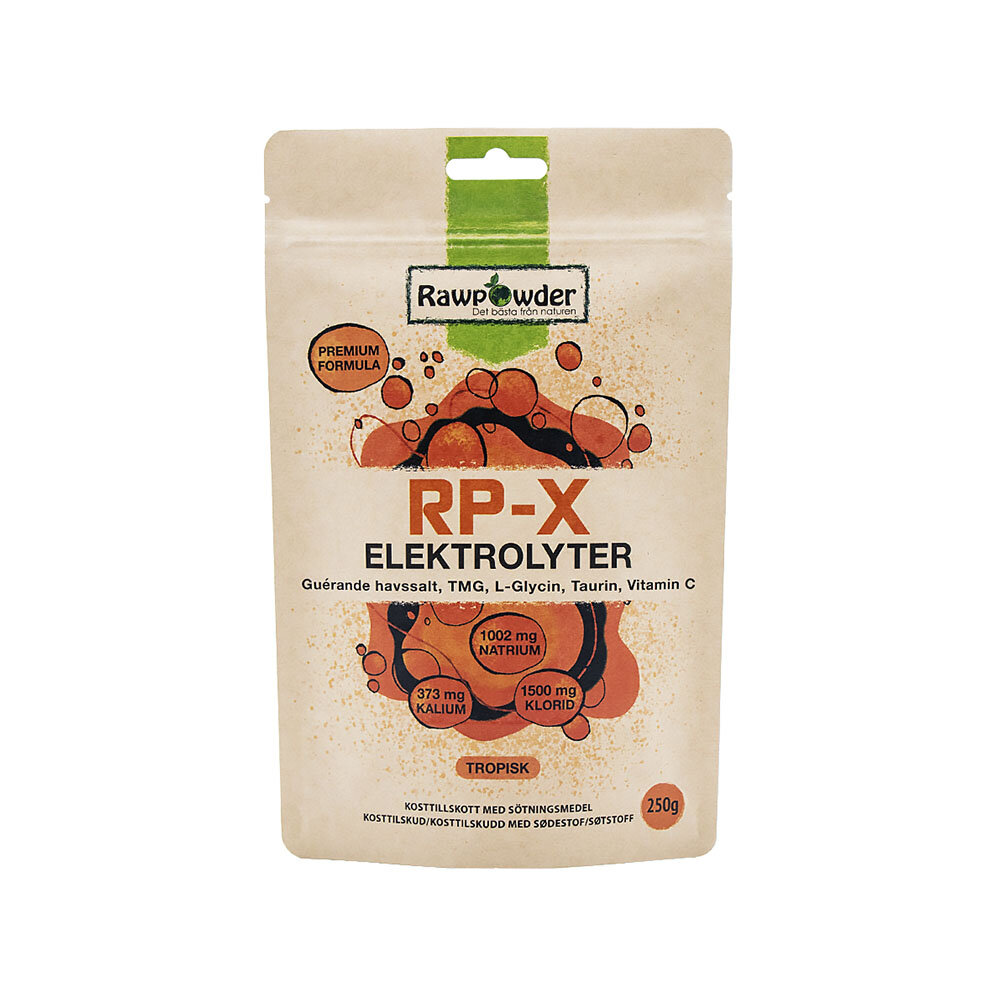 RP-X Elektrolyter Tropisk 250g från Rawpowder – pulver