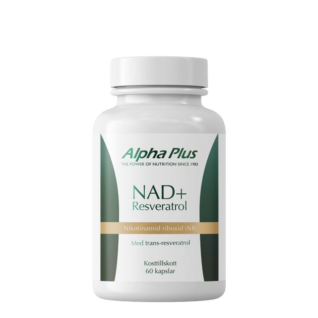NAD+ Resveratrol 60 kapslar från Alpha Plus – kapslar