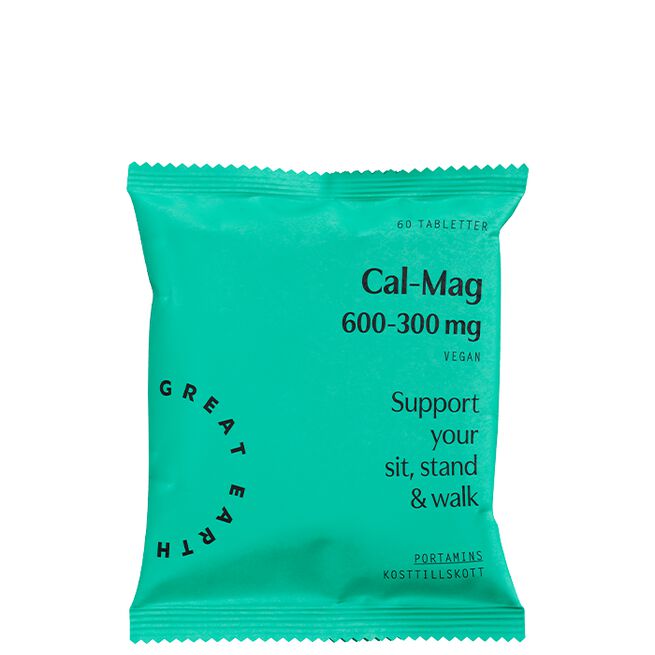 Cal/Mag 600/300 mg Refill 60 tabletter från Great Earth – tabletter