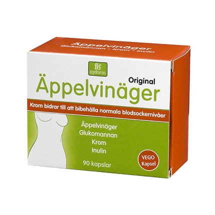 Äppelvinäger med krom/glucomanna 90 kapslar från Nyform – kapslar